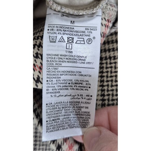 Old Navy Brown Red Stevie Printed Ponte-Knit Pants Hounds Tooth Pattern Sz M - Picture 5 of 8